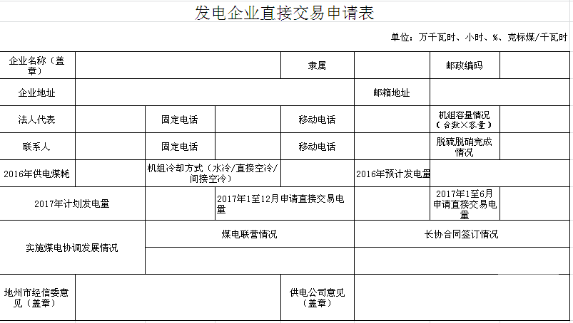 新疆申報2017年電力用戶與發(fā)電企業(yè)新增電量雙邊交易試點(diǎn)的通知