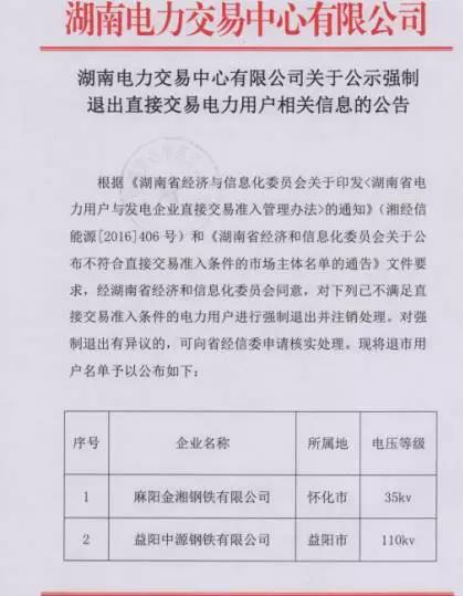 湖南3家直接交易電力用戶被攔在門(mén)檻外