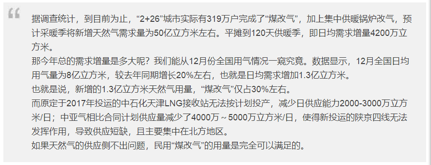 “氣荒”這口鍋，煤改氣不全背