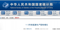 統(tǒng)計局發(fā)布1-2月份能源生產(chǎn)情況：火電同比增長9.8%