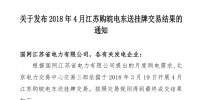 2018年4月江蘇購皖電東送掛牌交易結果的通知