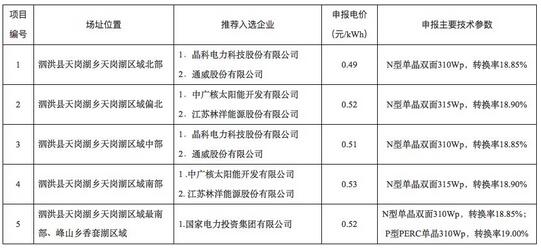 18家企業(yè)10個光伏應(yīng)用領(lǐng)跑基地中標(biāo)情況