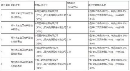 18家企業(yè)10個光伏應(yīng)用領(lǐng)跑基地中標(biāo)情況