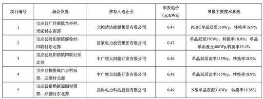 18家企業(yè)10個光伏應(yīng)用領(lǐng)跑基地中標(biāo)情況
