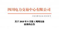 四川2018年9月第1周周交易結果