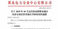 2018年10月京津唐電網冀北地區(qū)直接交易結算及<font color=