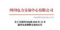 公告 | 關(guān)于開展四川電網(wǎng)2018年12月偏差電量調(diào)整交易的公告