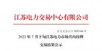 2023年7月下旬江蘇電力市場月內(nèi)掛牌交易結果公布